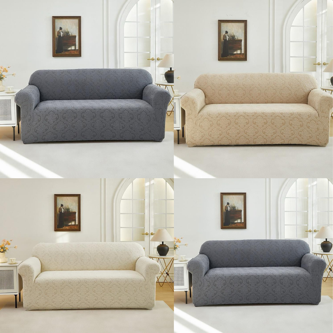 Damask Plain Sofa Covers01 (3 Seater)